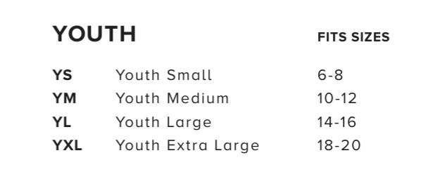 Bella Canvas Youth Size Chart | Ruby Joy Boutique, a Women's Clothing Store in Pickerington, Ohio