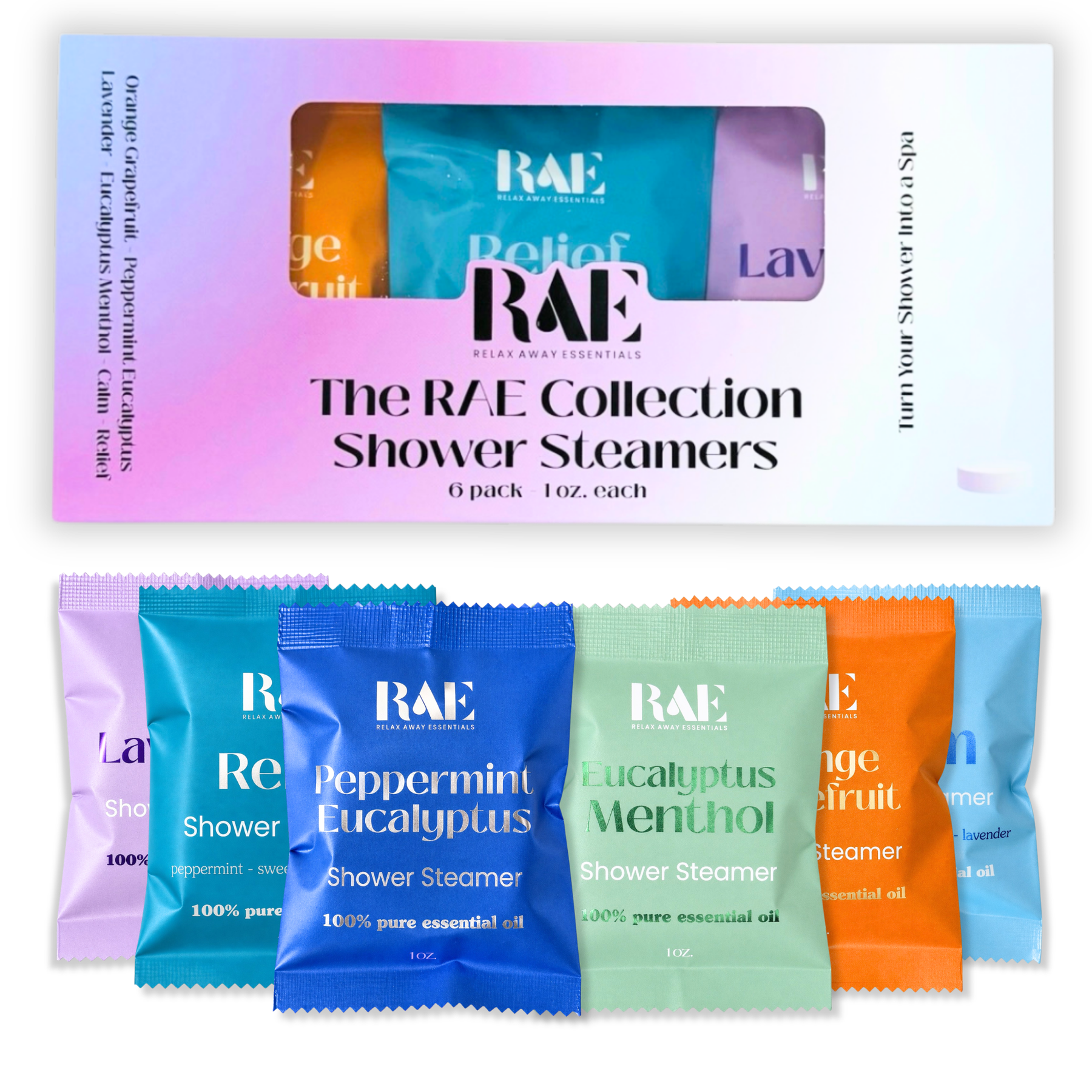 Shop The RAE Collection | Shower Steamers 6 Pack | Made in the USA- at Ruby Joy Boutique, a Women's Clothing Store in Pickerington, Ohio