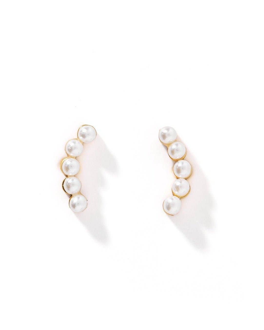 Shop Screwback Stud Earrings - Abigail Pearl Gold- at Ruby Joy Boutique, a Women's Clothing Store in Pickerington, Ohio
