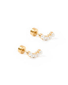 Shop Screwback Stud Earrings - Abigail Pearl Gold- at Ruby Joy Boutique, a Women's Clothing Store in Pickerington, Ohio