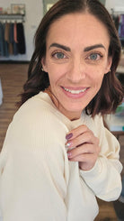 Shop Corded Crew Neck Pullover - Ivory- at Ruby Joy Boutique, a Women's Clothing Store in Pickerington, Ohio