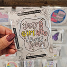 Shop Just A Girl Who Loves Books Waterproof Vinyl Sticker- at Ruby Joy Boutique, a Women's Clothing Store in Pickerington, Ohio
