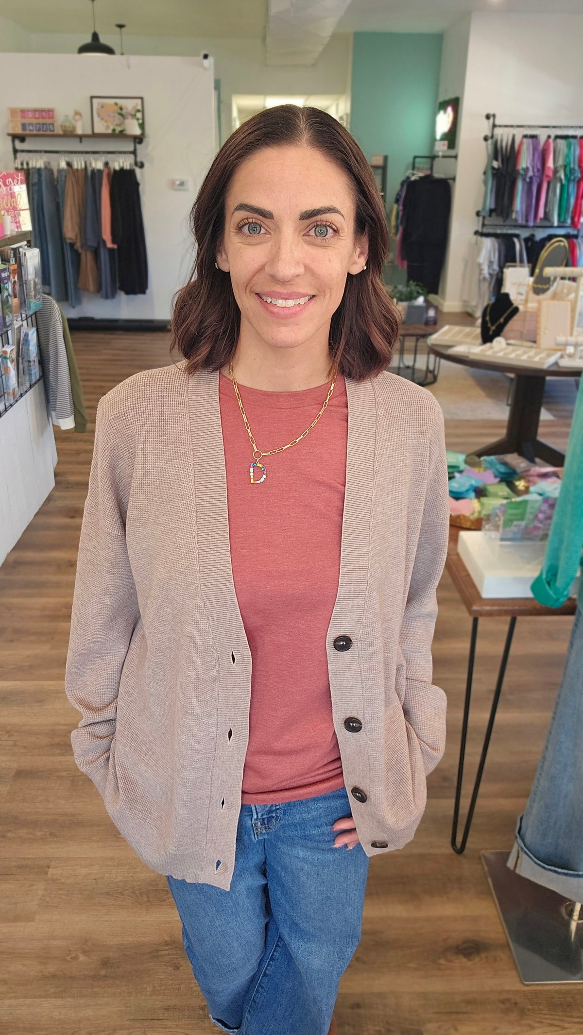 Shop Baby Waffle Knit Button Front Cardigan - Mocha- at Ruby Joy Boutique, a Women's Clothing Store in Pickerington, Ohio