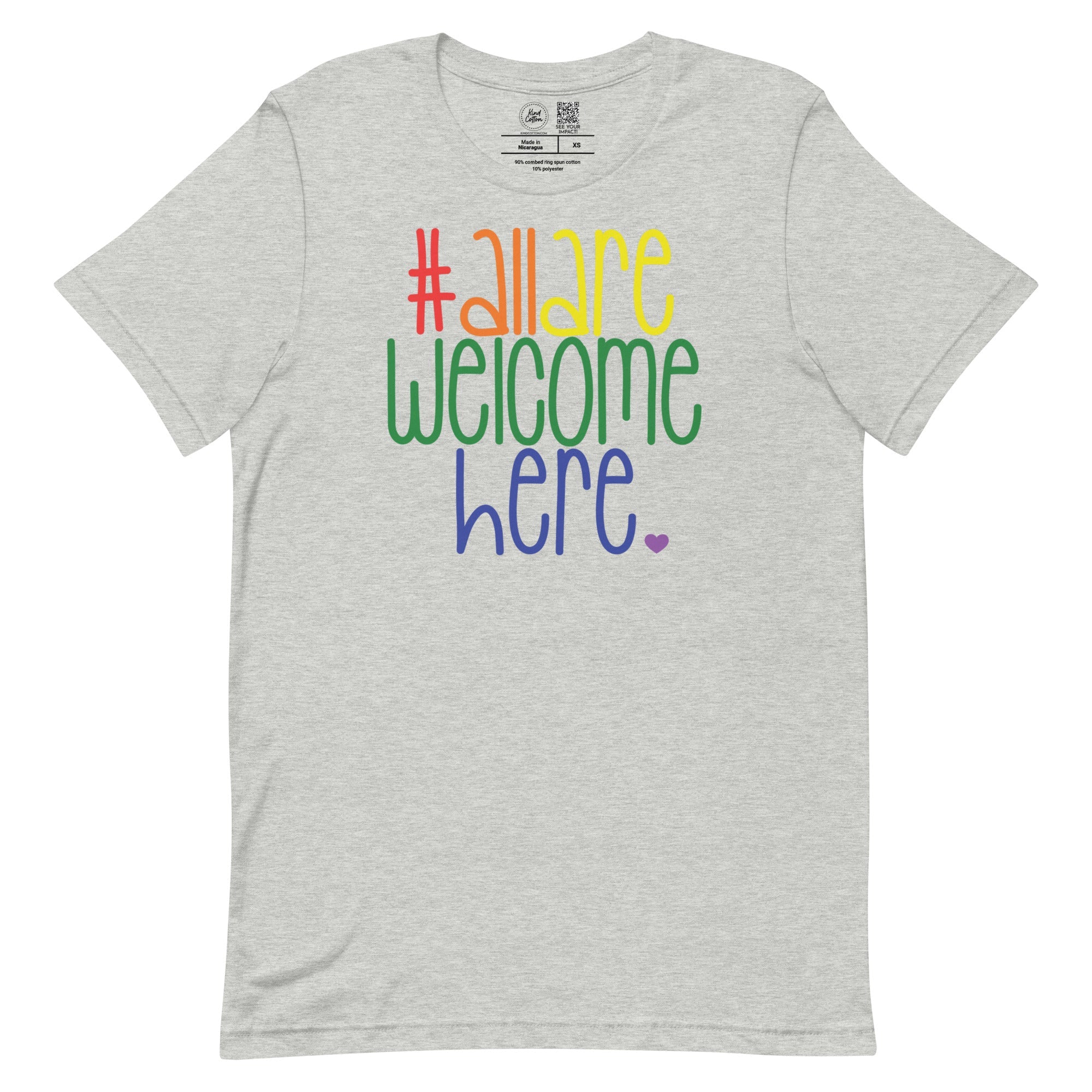 Shop All Are Welcome Here Classic Tee-Heather Grey at Ruby Joy Boutique, a Women's Clothing Store in Pickerington, Ohio