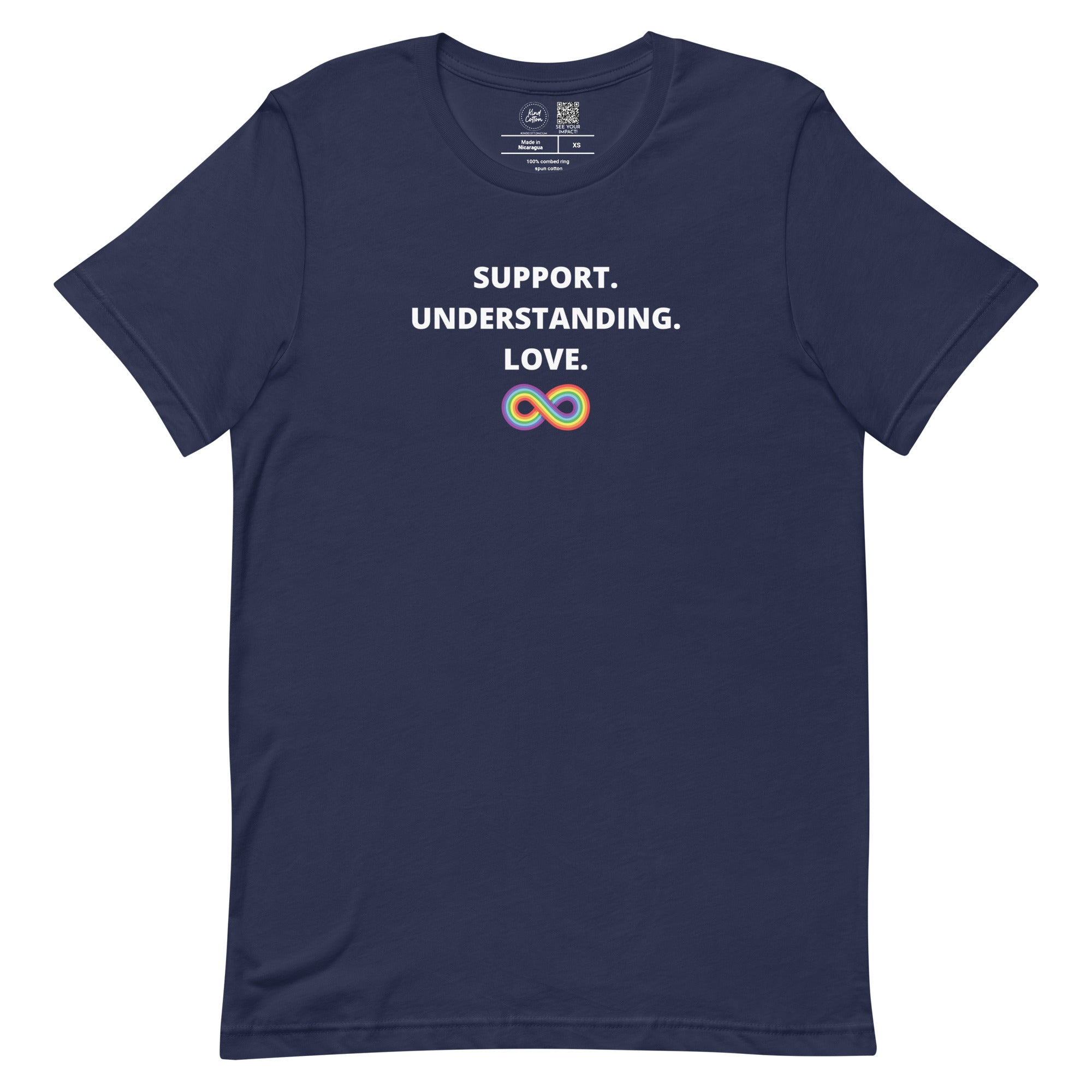 Shop Support Understanding Love Classic Tee-Navy at Ruby Joy Boutique, a Women's Clothing Store in Pickerington, Ohio