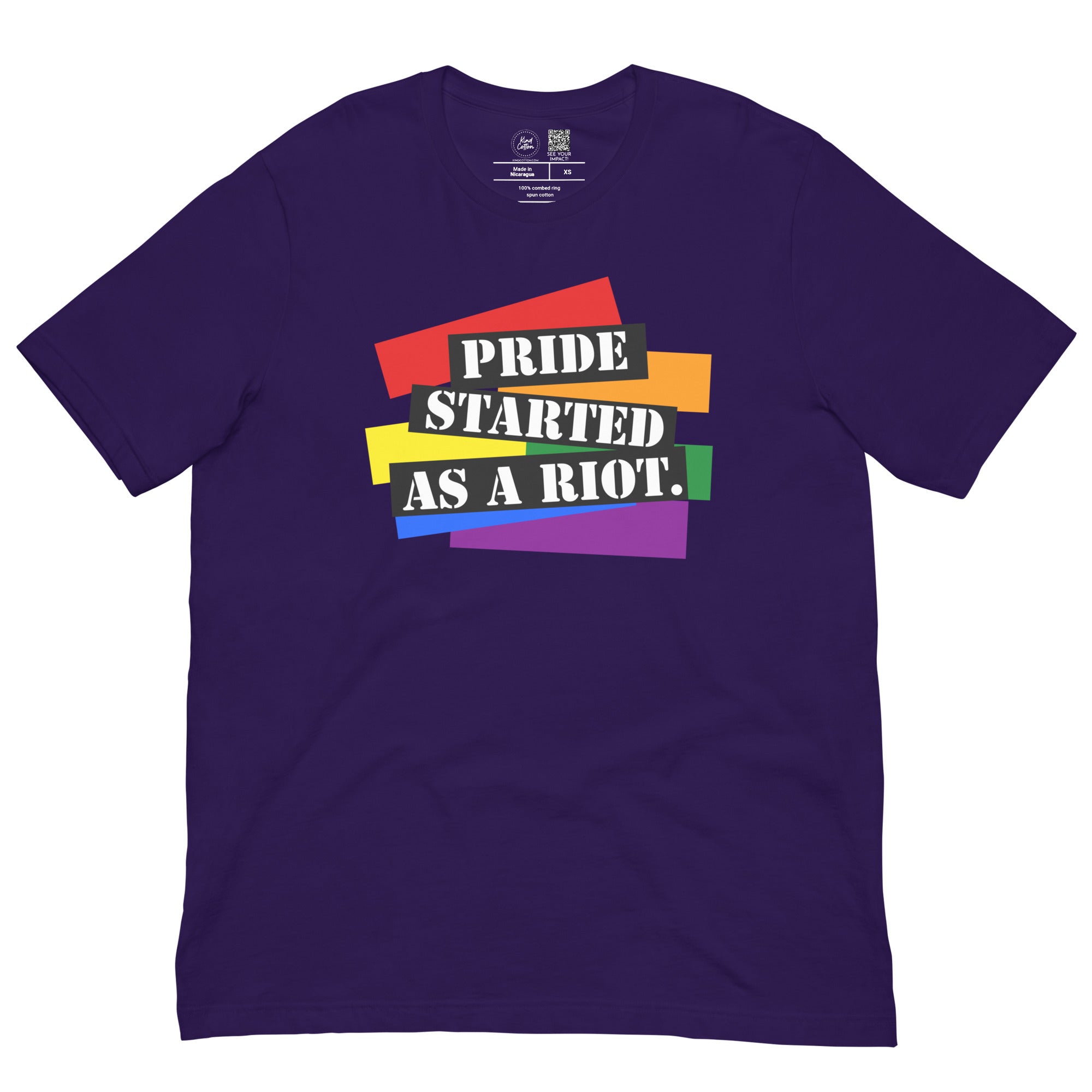 Shop Pride Started as a Riot Classic Tee-Purple at Ruby Joy Boutique, a Women's Clothing Store in Pickerington, Ohio