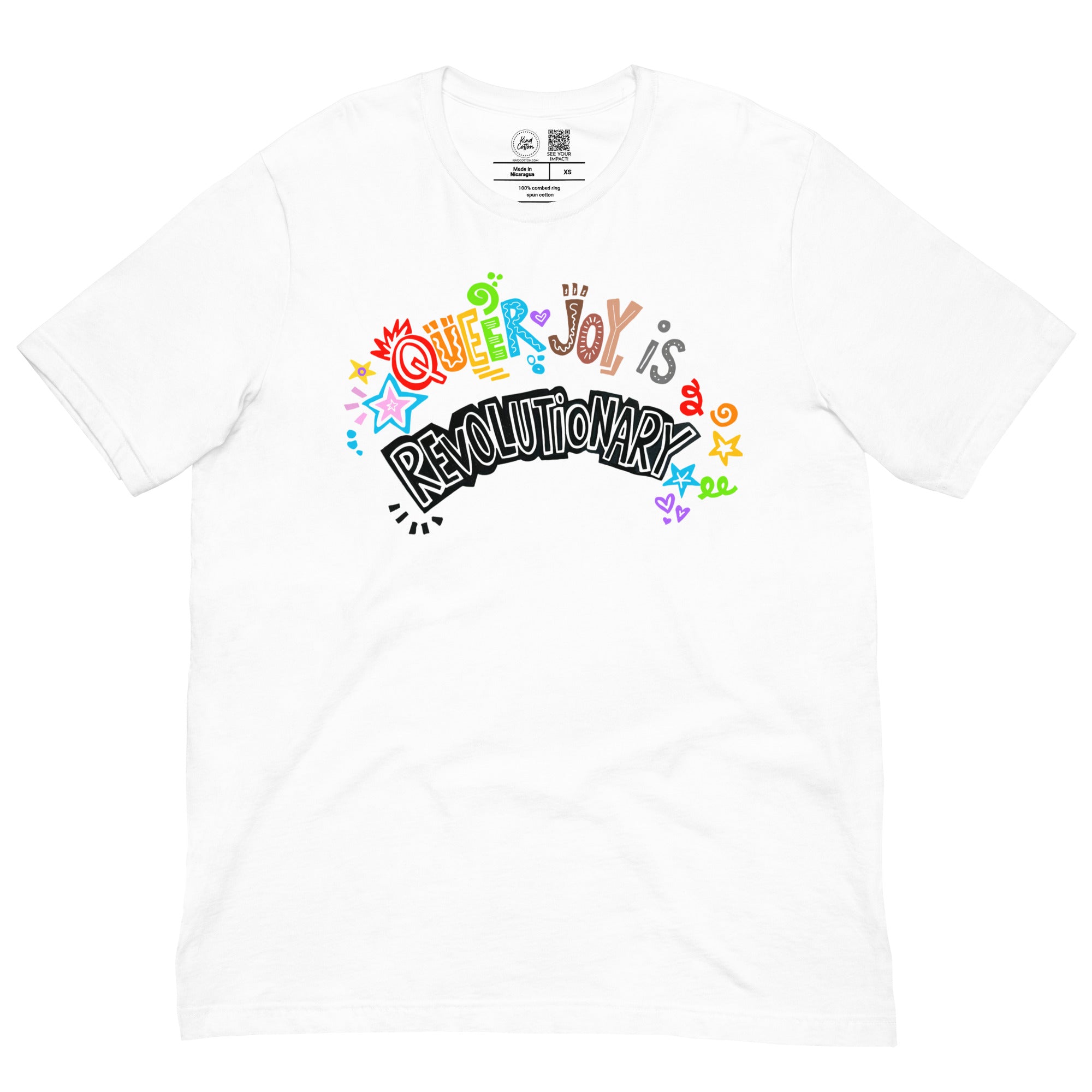 Shop Queer Joy is Revolutionary Classic Tee-White at Ruby Joy Boutique, a Women's Clothing Store in Pickerington, Ohio